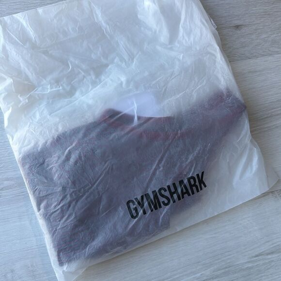 GYMSHARK MARL SEAMLESS SCOOP BRA SIZE S IN PLUM PINK MARL NWT - Picture 8 of 9